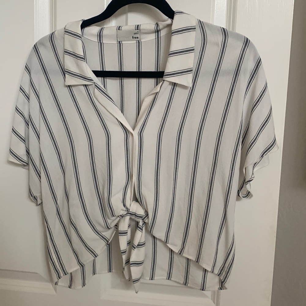 Wilfred free striped striped collard tie top